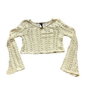 Windsor Sweater Womens Small Beige Open Knit Cropped Cardigan Outerwear Ladies‎